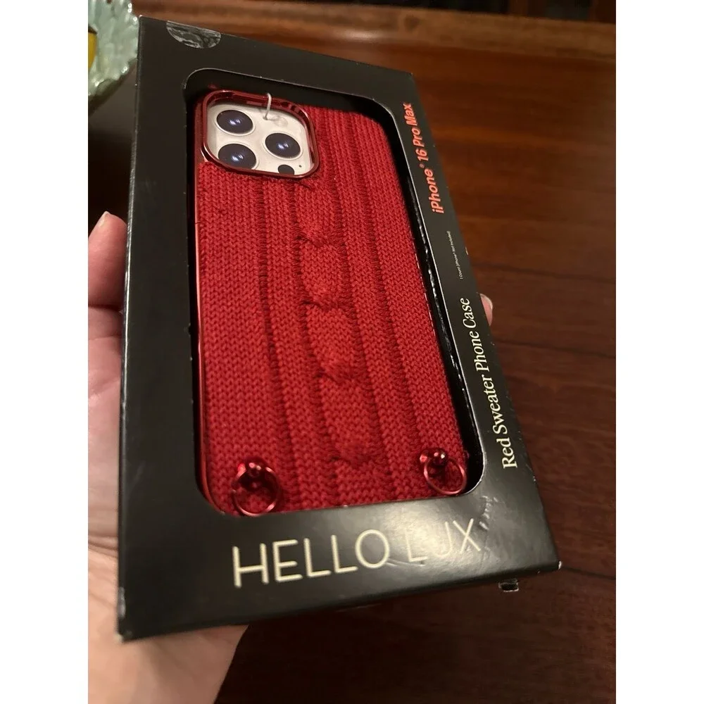 Hello Lux brand Red Sweater Phone Case  Apple iPhone 16 Pro Max